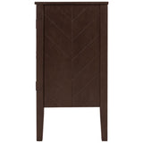U_STYLE Adjustable Shelf Storage Sideboard with 3 Retro Metal Handles and 4 Pinewood Legs, for N711P261460D