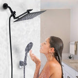 Shower Head, 10 Inch High Pressure Rainfall Shower Head/Handheld Shower Combo with 11 Inch Extension W121960165