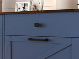 Farmhouse Blue Double Tilt Out Trash for 20 Gallon Trash Cans, Free Standing Recycling W2557P324526