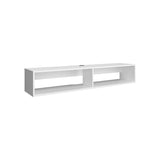 TV Stand 10.4" H, with 2 Shelves, White B097P250855