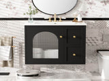 24" Bathroom Vanity Set Wall Mounted for Small Space, Bathroom Cabinet with Ceramic Sink, 2 Drawers N710P286704B