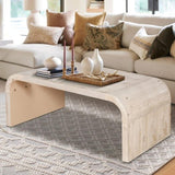 Farmhouse Vintage Crafts Coffee Table,Curved Art Deco Design, Easy Assembly, 48" W x 24" D x W1445P214062