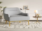 Modern Accent Chair Upholstered Armchair Single Sofa Chair with Curved Backrest and Gold Metal Legs N763P360684E