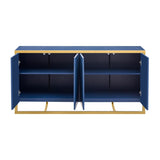 U_STYLE Mahogany Veneer Modern Sideboard with Unique Metal Legs,Suitable for Study,Entryway, N711P230808V