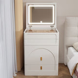 3-in-1 dressing table with flip mirror and light, small dressing table set with visible glass 52844477