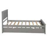 Platform Bed with Twin Size Trundle, Twin Size Frame, Gray WF194473AAE