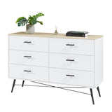 ZNTS 6 Drawer Dresser for Bedroom with Deep Drawers, Wood & Chest of Drawers, Modern White Long W1820P152744