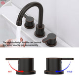 Widespread Bathroom Faucet Oil Rubbed Bronze 2 Handle 8 inch 3 Hole 360&degSwivel Spout Vanity 50765054