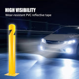 ZNTS Safety Bollard Post, 52 Inch Height Steel Bollards, 4.5 Inch Diameter Parking Bollard, Yellow Powder 08548189