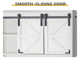Toilet Cabinet has 2 Doors and Contains a 2-Tiered Bathroom cabinet with Side Storage Rack and 57774975