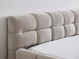 Queen Size Upholstered Bed Frame Thick Fabric, Chenille Fabric Grounded Queen Size Platform Bed 09509443