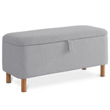 ZNTS Basics Upholstered Storage Ottoman and Entryway Bench GREY W1805137546