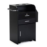 Salon Beauty Cabinet, 3-Layer Rolling Trolley with Storage Drawer, Wheels and 2 Hair Dryer Holders, W2181P155883