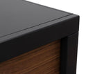 Aria 62 inch Fireplace Mantel, Minimal Assembly, Black and Walnut Finish B108P292262