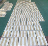12*12 Waterjet marble,White Gold 2 color, marble, for floor and wall,polished marble tile, W1696P262346