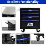 4 DRAWERS MULTIFUNCTIONAL TOOL CART WITH WHEELS-BLACK W1102P182231