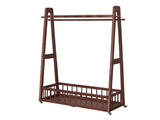 Solid Wood Freestanding Clothing Garment Rack, 23.62"16.34"63.78", Mobile Wooden Clothes Hanger W5368P553346
