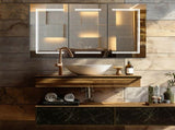 LED Bathroom Wall Cabinet, 3 Door Bathroom Mirror Cabinet, white 13234989