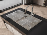 32 "x 19" x 10 "Embedded Double Bowl Kitchen Sink, Equipped with S304 Stainless Steel Satin Handmade T3177P286041