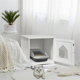 20"White Wooden Cat Litter Box End Table 25048537