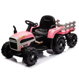 ZNTS Ride on Tractor with Trailer,12V Battery Powered Electric Tractor Toy w/Remote Control,electric car 18115985