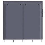 ZNTS 67" Clothes Closet Portable Wardrobe Clothes Storage Rack 12 Shelves 4 Side Pockets Gray 63742682