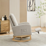 25.4"W Chair for Nursery, High Back Glider Chair with Retractable Footrest, Side Pocket, W1852P186196