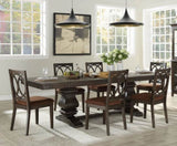 Classic Transitional Style Chairs 2pc Set Espresso Finish Wood Frame Brown Seat Upholstery B2741P334818