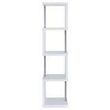 White and Chrome 4-tier Bookcase B062P145510