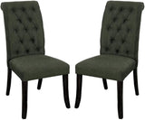 ZNTS Dining Room Furniture Contemporary Rustic Style Gray Fabric Upholstered Tufted Set of 2 Chairs HS00CM3564GY-SC-ID-AHD