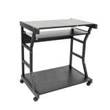 ZNTS Moveable Four-wheel Computer Desk Black 73764478