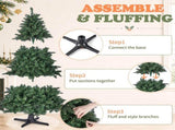 6FT Green Rotating Christmas Tree with 200 Warm White LED Lights, 8 Lighting Modes & Remote, 850 37715387