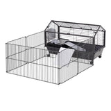 Small Animal Playpen Cage w/ Rolling Caster, Water Bottle, 35" L W2225140476