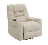 Nairi Ivory Leather Aire Power Motion Recliner with Lift, Heating & Massage Function B2726P245481
