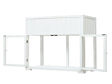 35.4''x17.7''x37.4'' Mini Wood Cold Frame, Compact 2 Doors Garden Greenhouse Wheels, Raised Bed 41915900