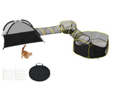 Outdoor Cat Enclosures Indoor Cats, 5 in 1 Portable Cat Play Tent with Tunnels and Cat Houses 09023201