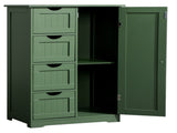 Tall Bathroom Cabinet with 1 Door 4 Drawers Vertical-Slat Finish Storage Cabinet with Lacquered MDF 38072252