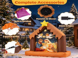 3.9 FT Christmas Inflatable Nativity Scene with Holy Family, Angels & Star, Built-in Cool White LED 39747804