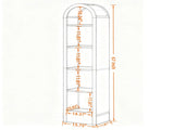 67"H Small Arched Bookcase, Mid Century Modern 5-Tier Arched Bookcase with Open Display W757P506857