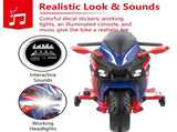 12V Electric Motorcycle for Kids, Powered Toy Motorcycle, Child Motorcycle Ride On with Light Wheels 96917311