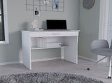Montana Storage Desk, Spacious Stylish with Drawer and Shelf, White B097P167467