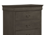 Classic Louis Philippe Style Stained Gray Finish 1pc Chest of 5x Drawers Traditional Design Bedroom B01153393