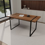 59" MDF natural wood table and modern chair set of 4 pieces, medieval wooden kitchen 48600854