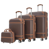 Hardshell Luggage Sets 4 Pieces 20"24"28" Luggages and Cosmetic Case Spinner Suitcase with TSA N732P170218O