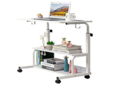 White Wood Grain P2 15MM Particle Board with Melamine Coating Adjustable Computer Desk with 3 USB 35777601