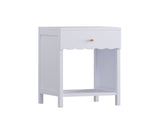 Modern Nightstand with Drawer and Open Shelf,Scalloped Edge Bedside Table for Bedroom, Cute 09977389