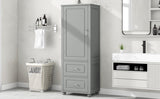 ZNTS Tall Bathroom Storage Cabinet, Freestanding Storage Cabinet with Two Drawers and Adjustable Shelf, WF312728AAE