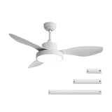 47 Inch Ceiling Fan with 22W LED Light and Remote Control 6 Speeds Reversible DC Motor White for W934P288499