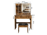 Modern small Vanity Desk ,featuring 3 modes of LED lighting with adjustable brightness, 3 drawers W509P465834