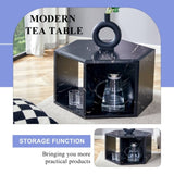 Hexagonal MDF coffee table, characteristic pattern stickers, multi-hole design to give more storage W1151P200321